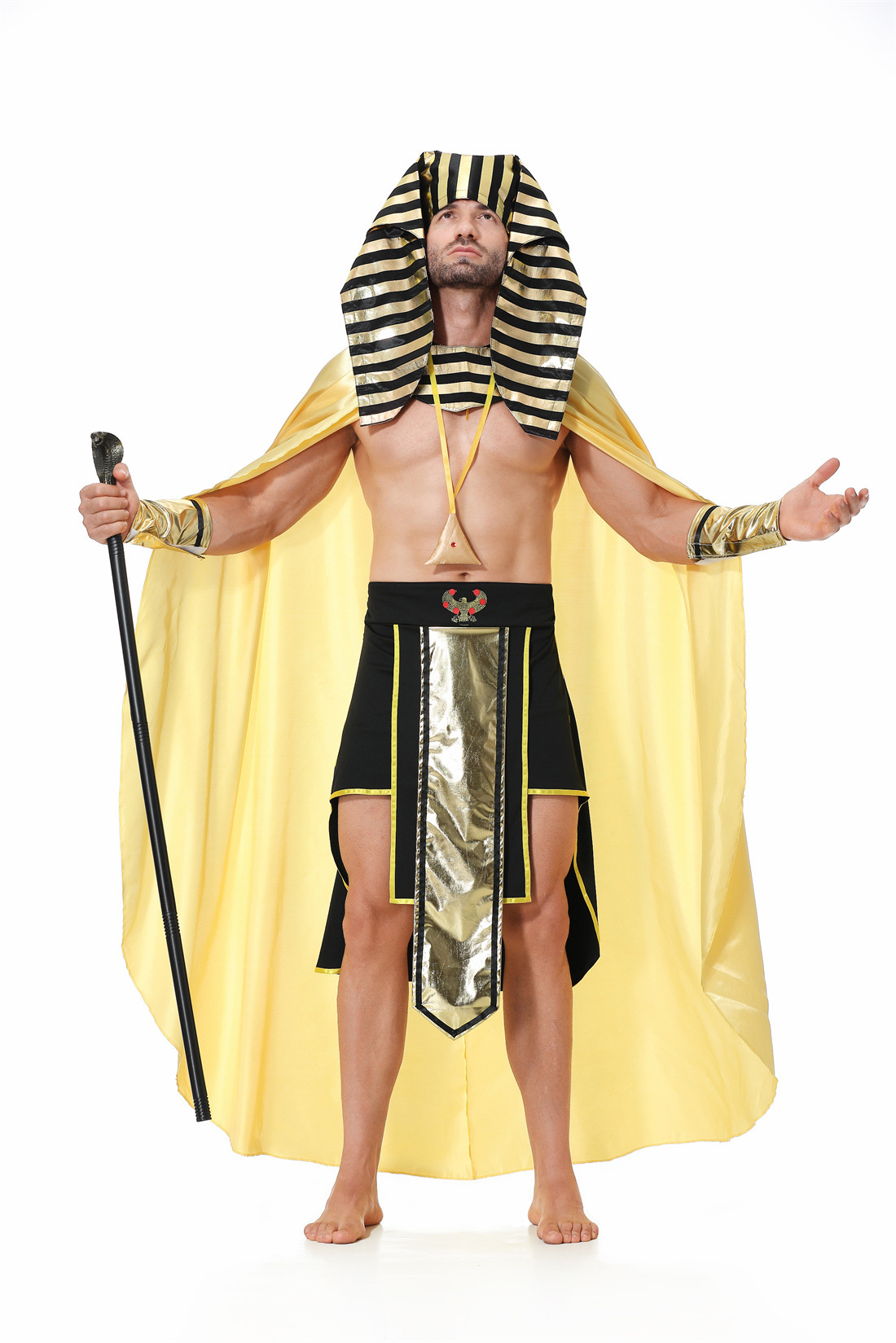 Halloween costumes, Egyptian Pharaoh, golden chieftain cosplay game costumes