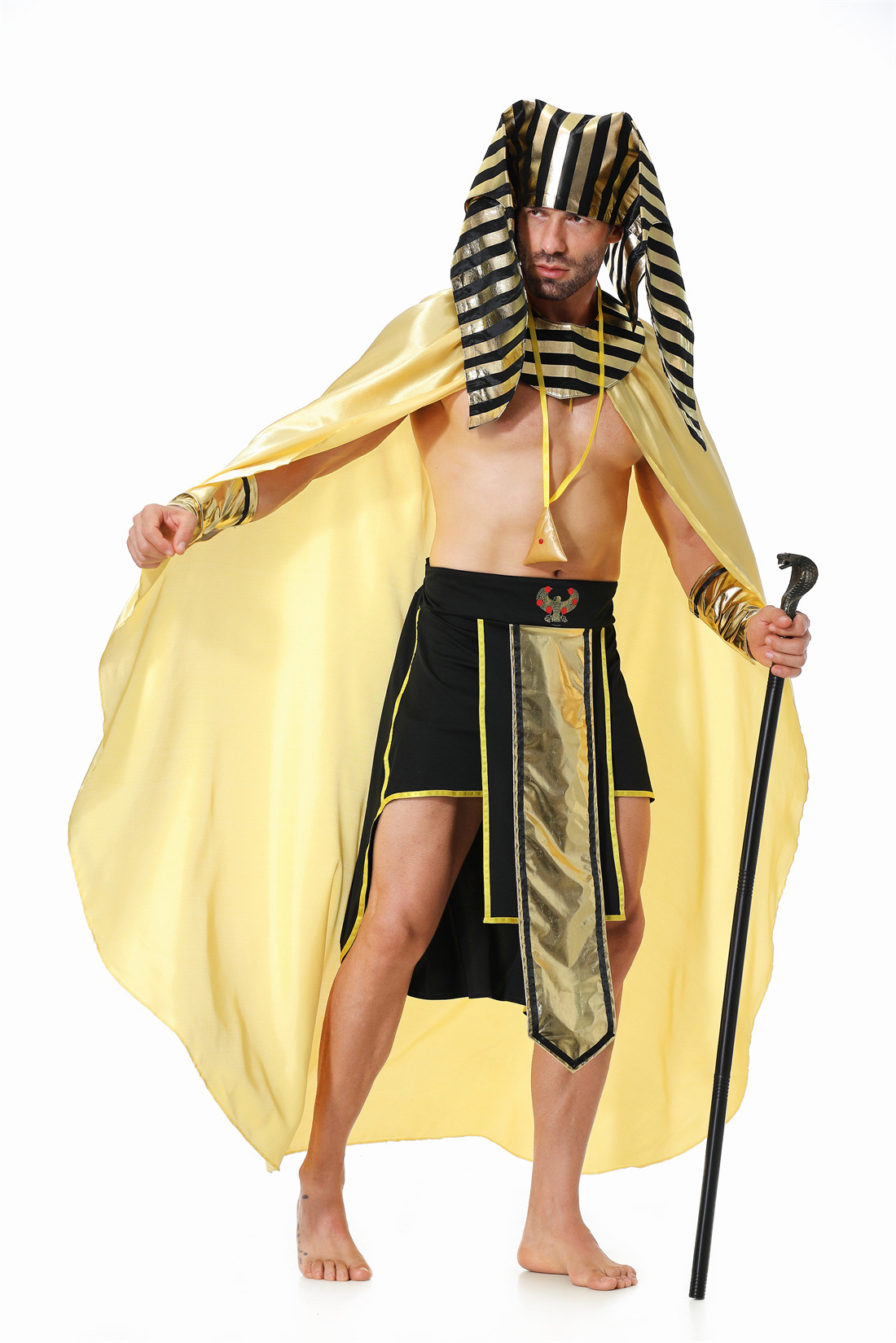 Halloween costumes, Egyptian Pharaoh, golden chieftain cosplay game costumes