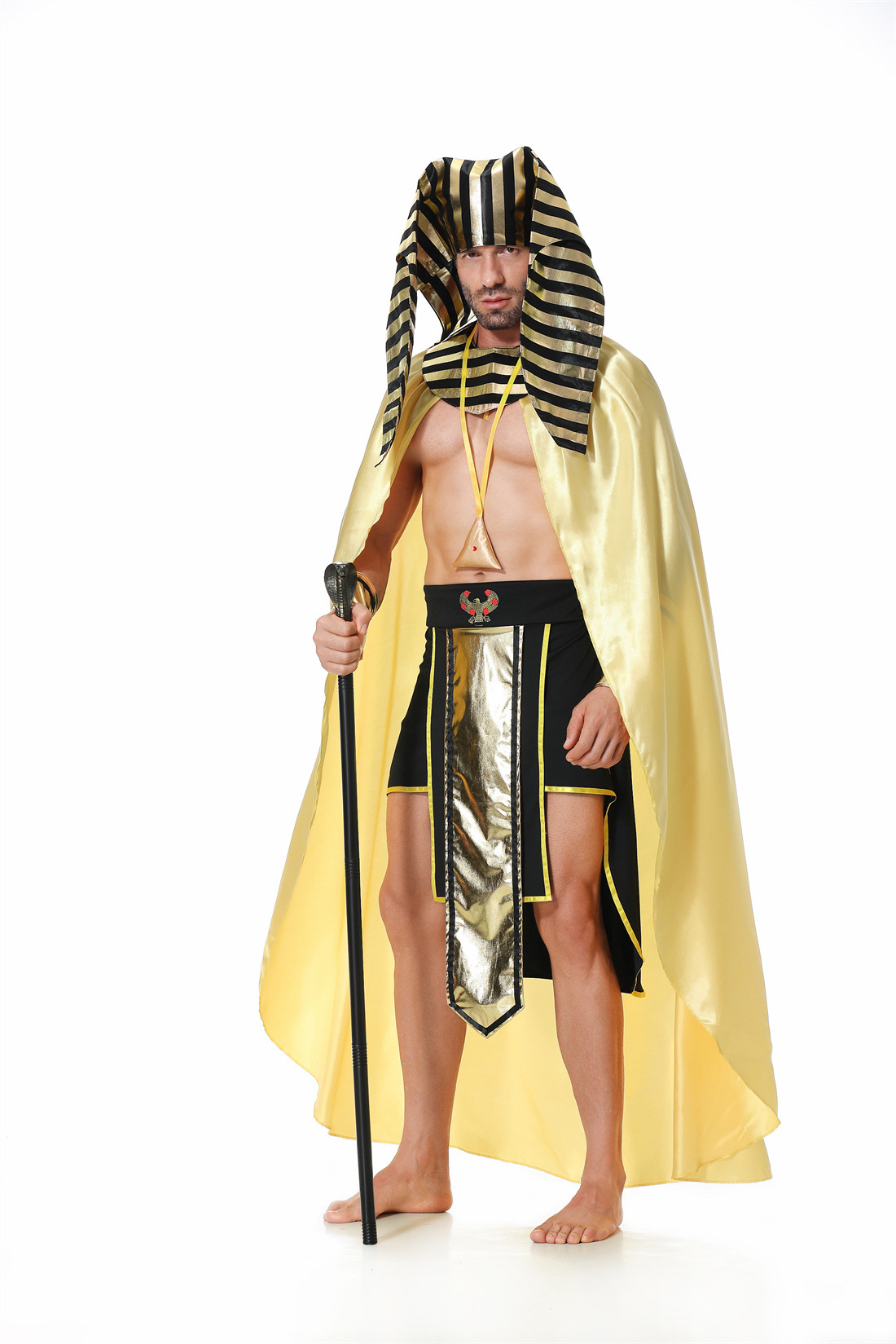 Halloween costumes, Egyptian Pharaoh, golden chieftain cosplay game costumes