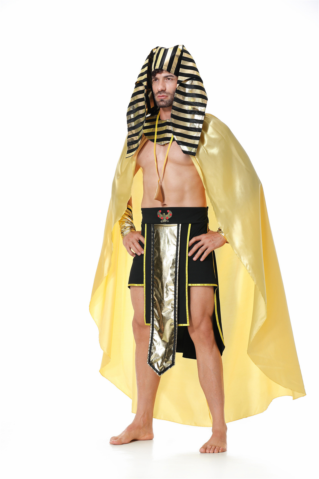 Halloween costumes, Egyptian Pharaoh, golden chieftain cosplay game costumes