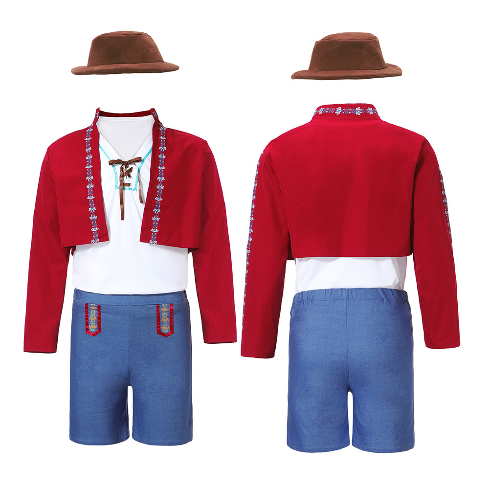 New German Beer Festival Costumes with Printed Spanish Bullfighter Cosplay Costumes