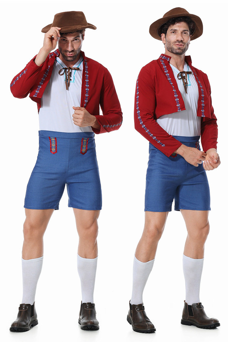 New German Beer Festival Costumes with Printed Spanish Bullfighter Cosplay Costumes