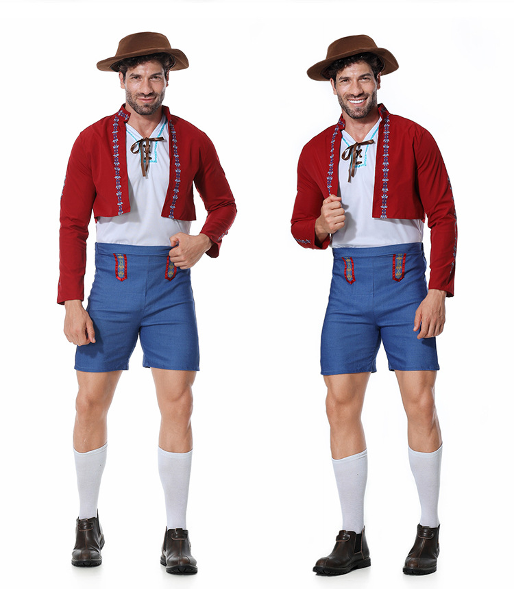 New German Beer Festival Costumes with Printed Spanish Bullfighter Cosplay Costumes