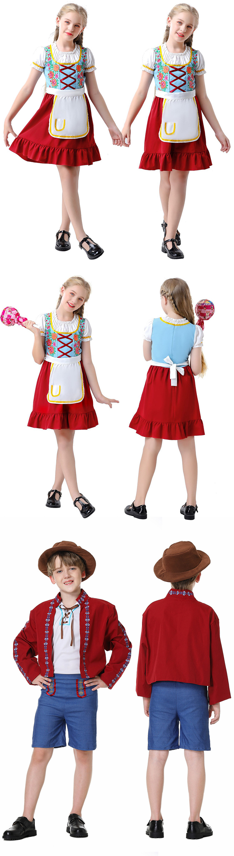 New German Beer Festival Costumes with Printed Spanish Bullfighter Cosplay Costumes