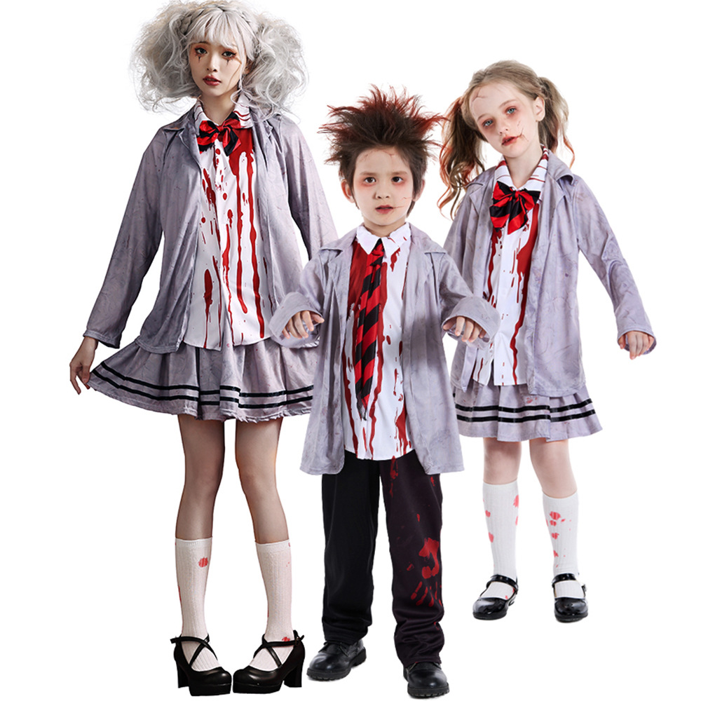 Halloween costumes, ghost festival, zombie academy, gray student, vampire cosplay, zombie girl clothes