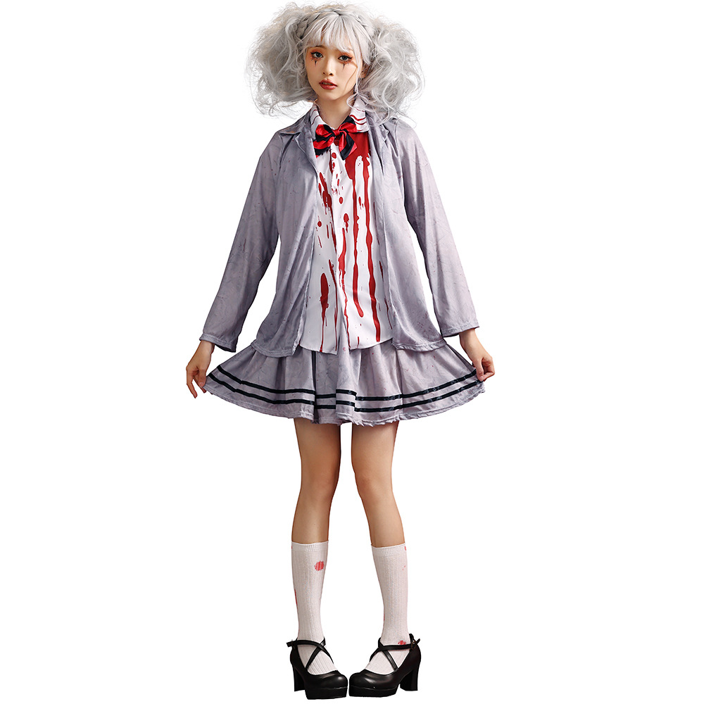 Halloween costumes, ghost festival, zombie academy, gray student, vampire cosplay, zombie girl clothes