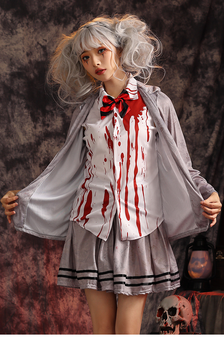 Halloween costumes, ghost festival, zombie academy, gray student, vampire cosplay, zombie girl clothes