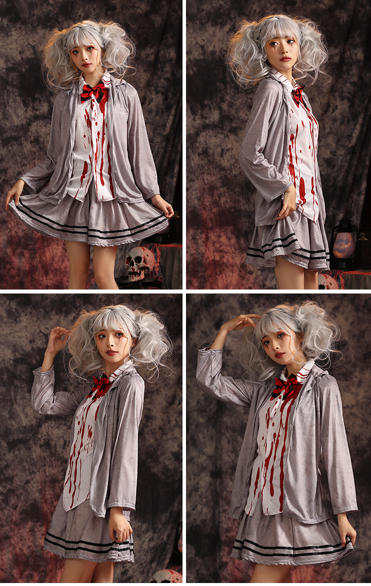 Halloween costumes, ghost festival, zombie academy, gray student, vampire cosplay, zombie girl clothes