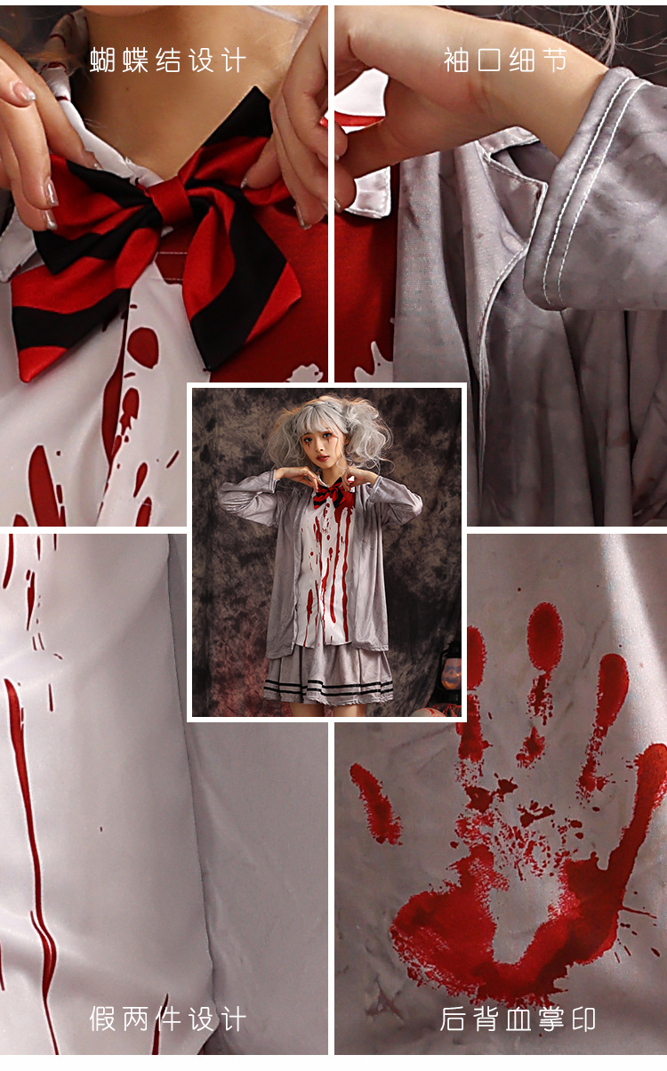 Halloween costumes, ghost festival, zombie academy, gray student, vampire cosplay, zombie girl clothes