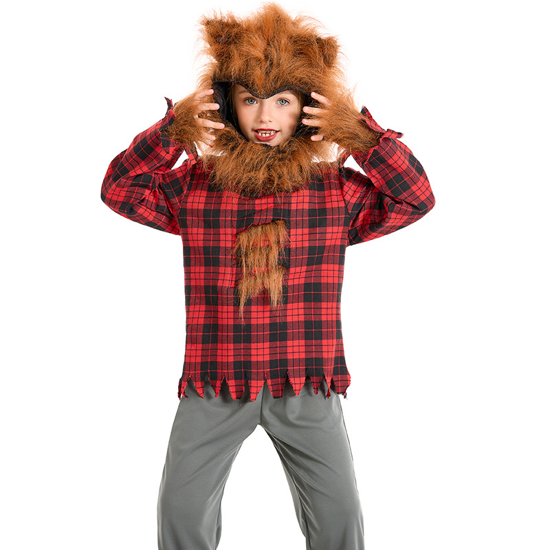Halloween children's costumes, werewolf and animal costumes, boys' performance costumes, girls' cosplay of the Big Bad Wolf and Little Red Riding Hood