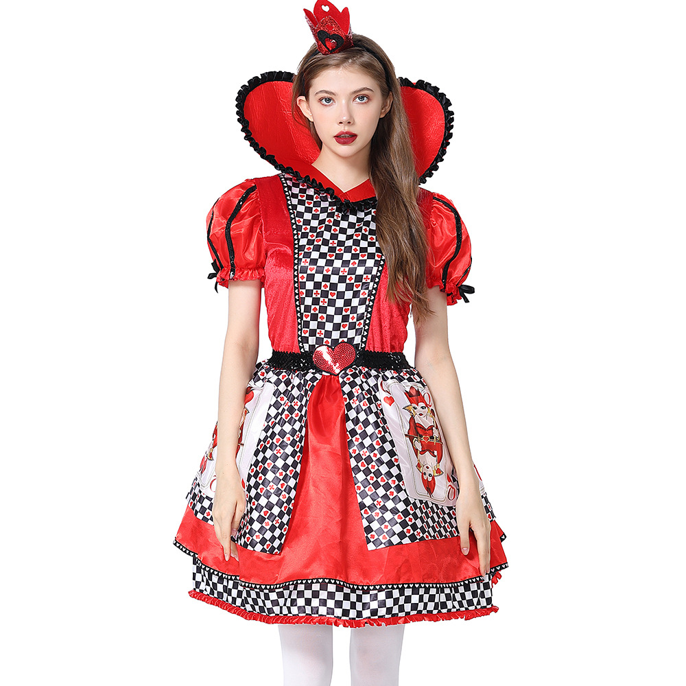 New Halloween costume: Queen of Hearts cosplay Alice in Wonderland poker tutu skirt