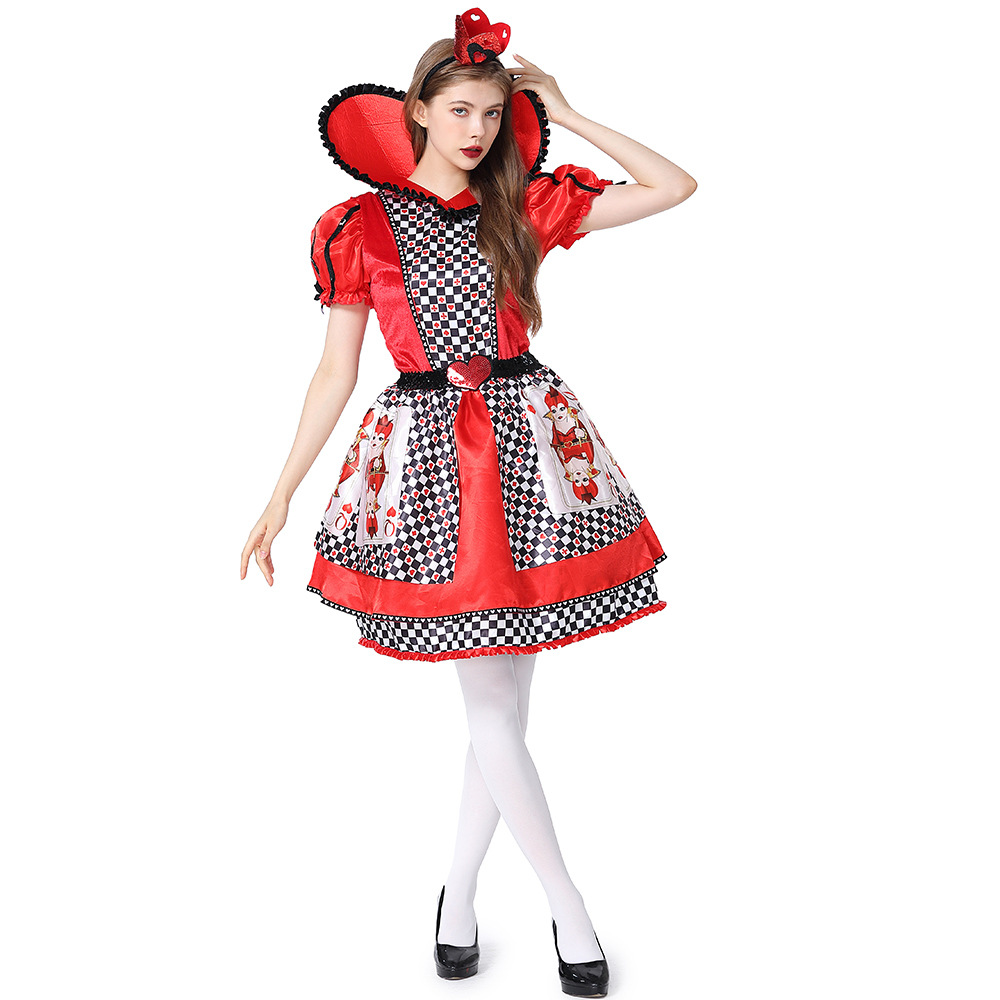 New Halloween costume: Queen of Hearts cosplay Alice in Wonderland poker tutu skirt