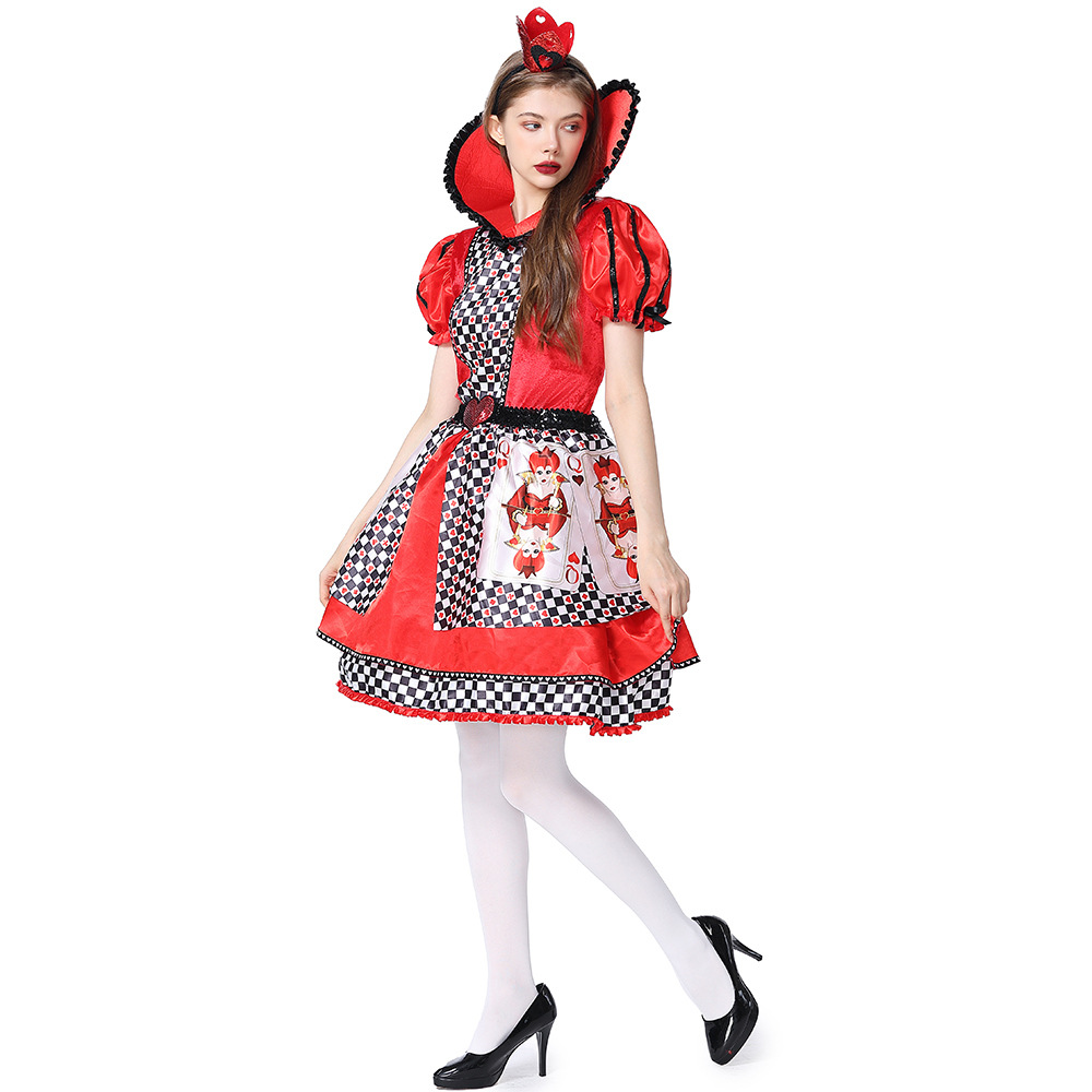 New Halloween costume: Queen of Hearts cosplay Alice in Wonderland poker tutu skirt