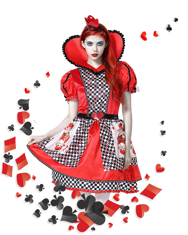 New Halloween costume: Queen of Hearts cosplay Alice in Wonderland poker tutu skirt