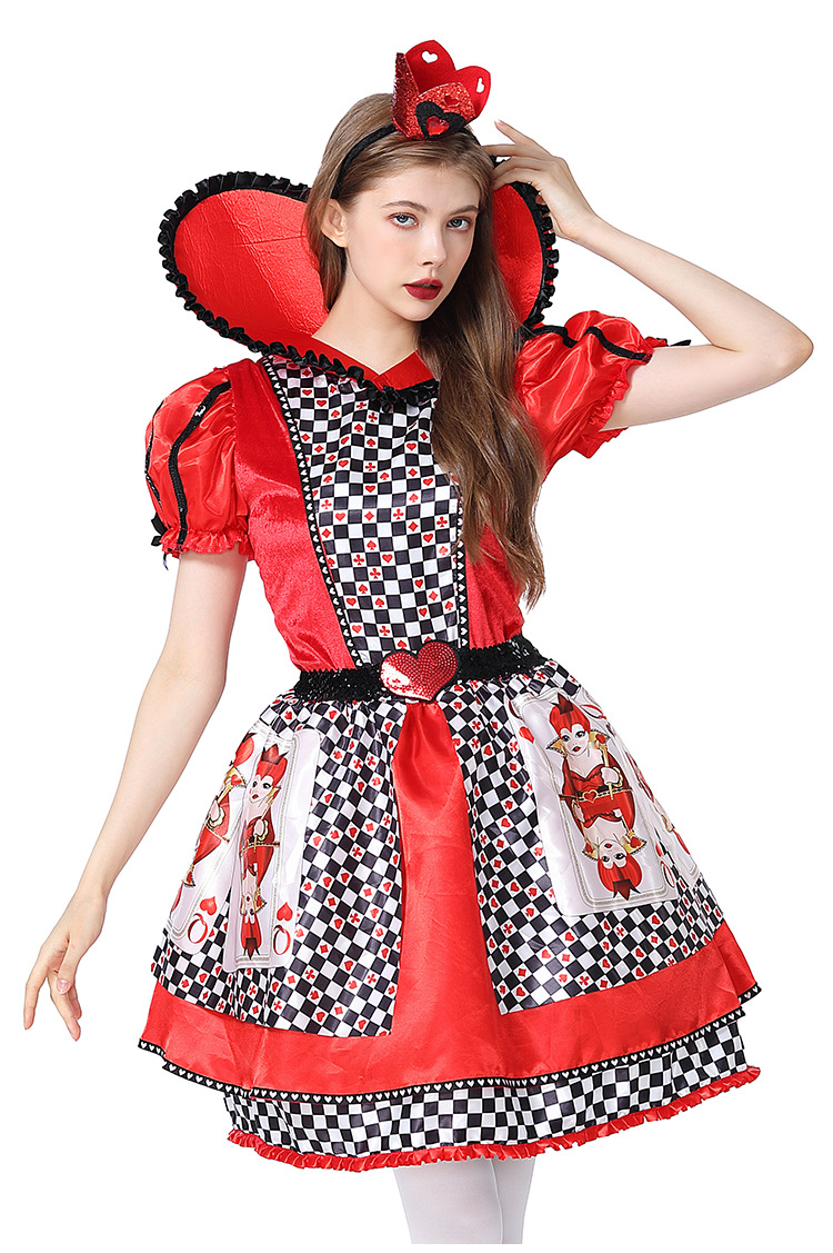 New Halloween costume: Queen of Hearts cosplay Alice in Wonderland poker tutu skirt