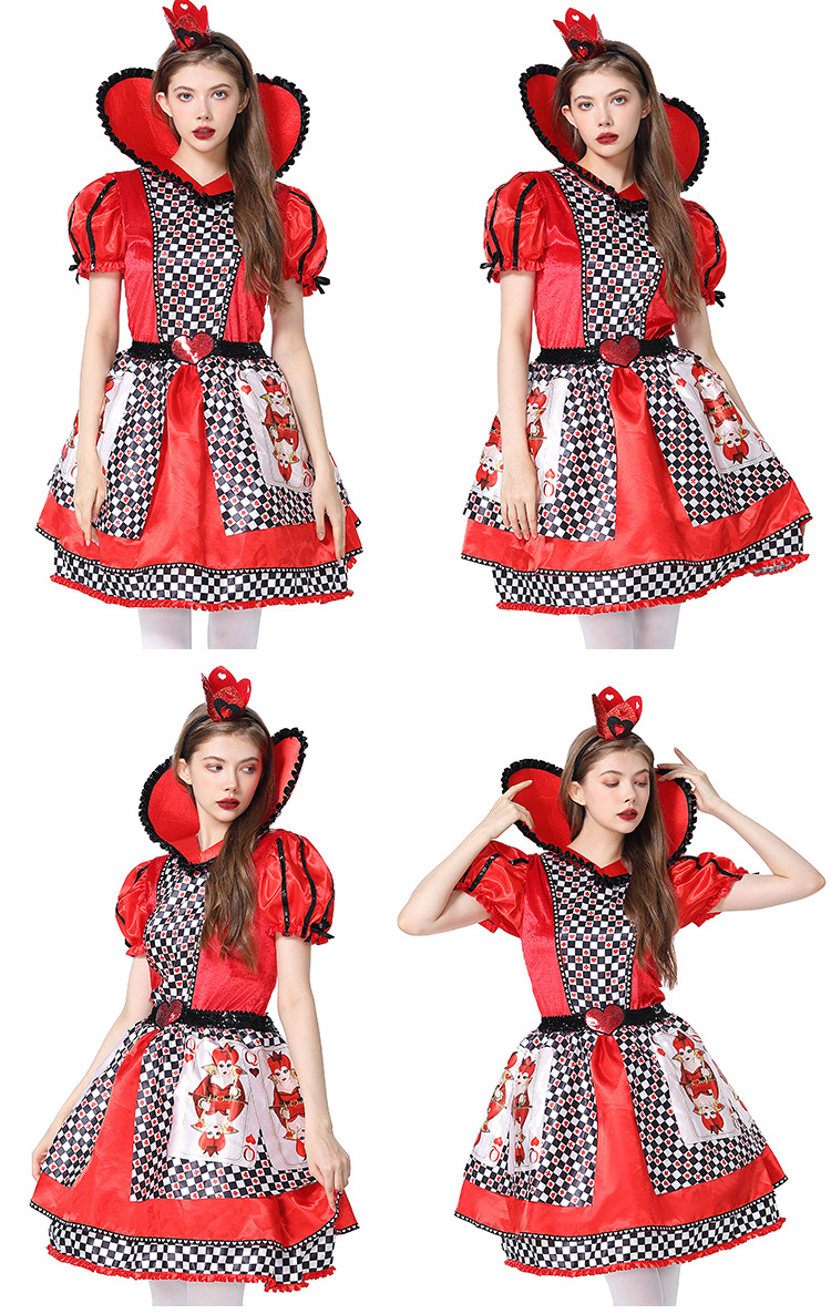 New Halloween costume: Queen of Hearts cosplay Alice in Wonderland poker tutu skirt