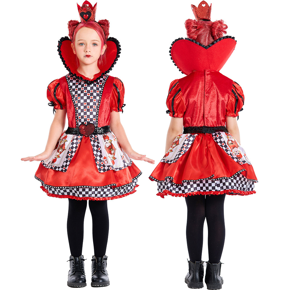New Halloween costume: Queen of Hearts cosplay Alice in Wonderland poker tutu skirt