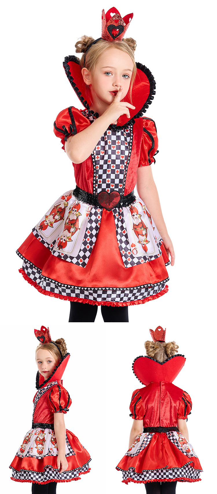 New Halloween costume: Queen of Hearts cosplay Alice in Wonderland poker tutu skirt