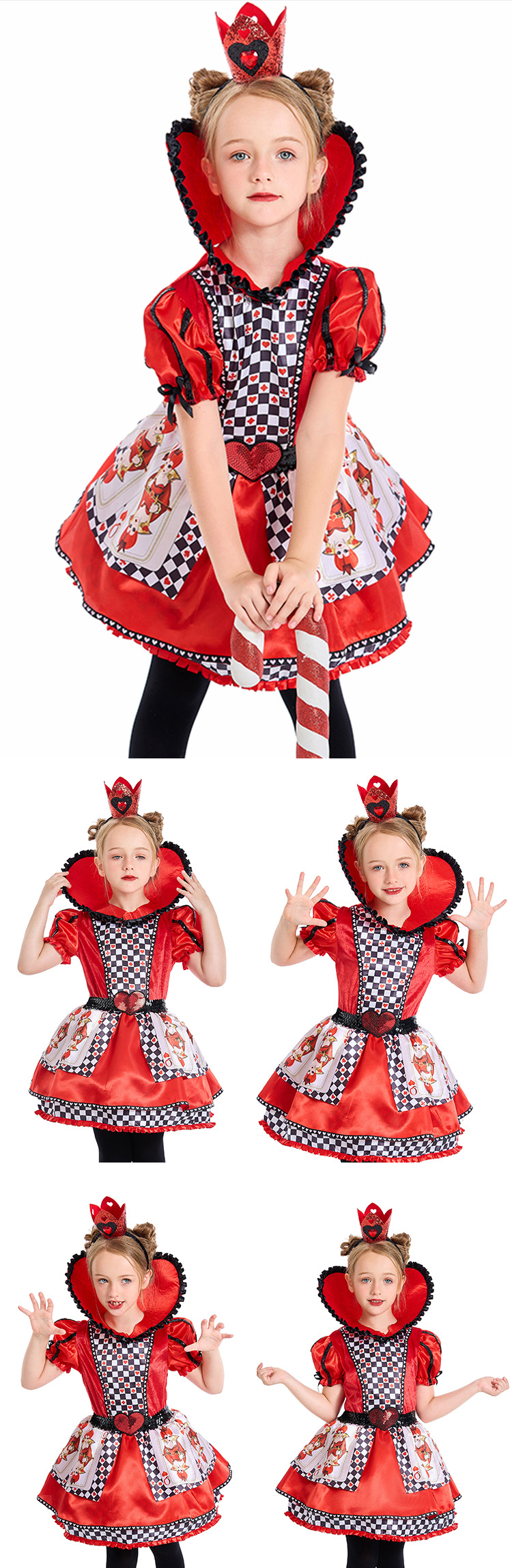 New Halloween costume: Queen of Hearts cosplay Alice in Wonderland poker tutu skirt