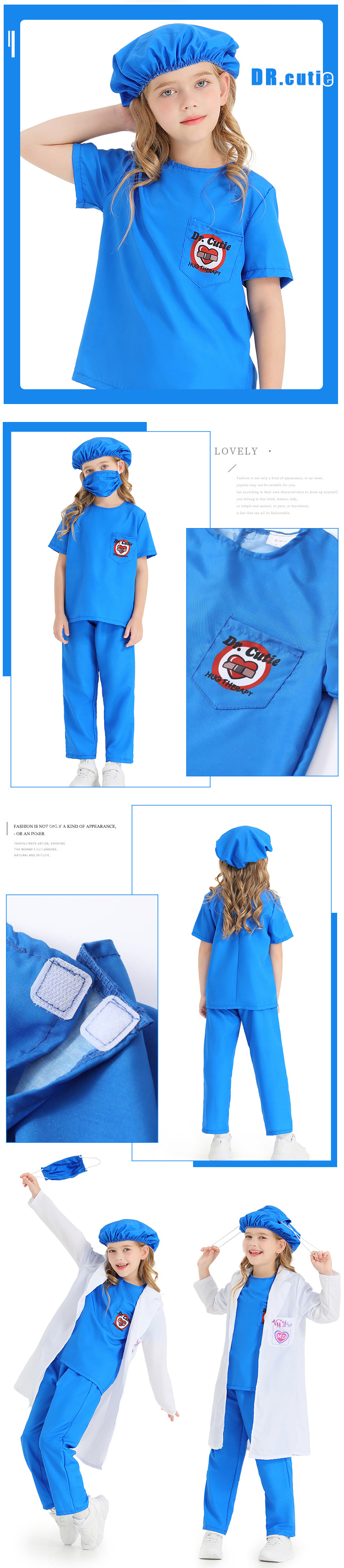 Medical doctor cosplay costume, hugging therapy work clothes, children's operating room, pretend play costume