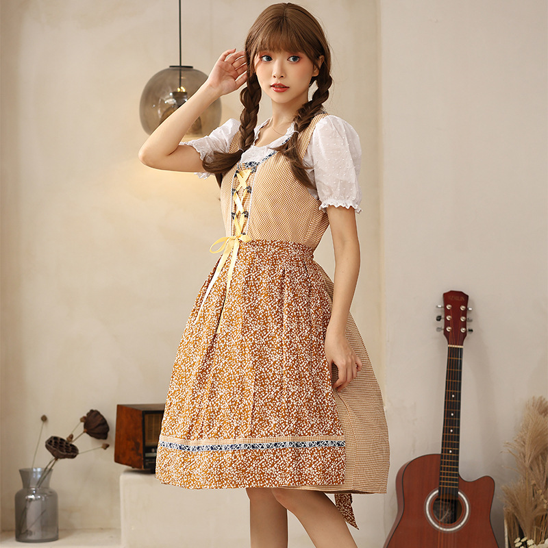 Beer Festival Apparel Plaid Parent-Child Skirts, German National Costume, Sweet Home Wear