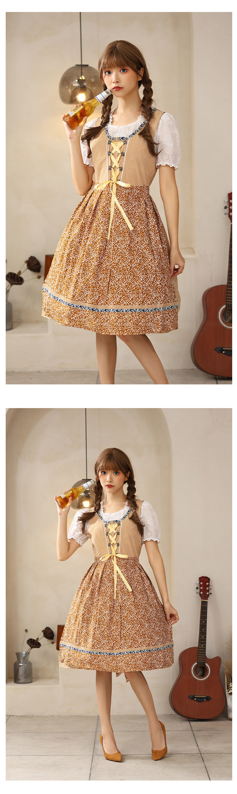 Beer Festival Apparel Plaid Parent-Child Skirts, German National Costume, Sweet Home Wear