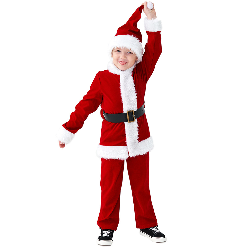 New Christmas costumes for adults and children, Santa Claus party costumes, stage costumes, role-playing outfits.