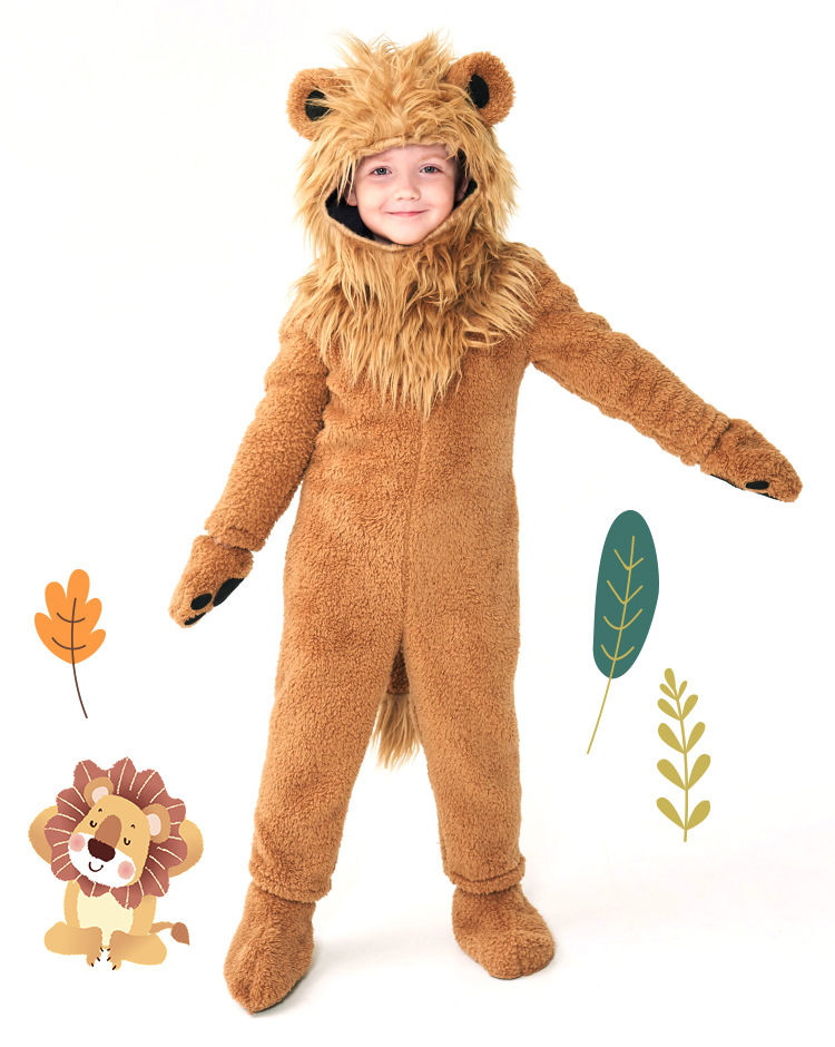 Halloween costume cosplay cute little lion animal fur costume Children's Day stage play performance costume