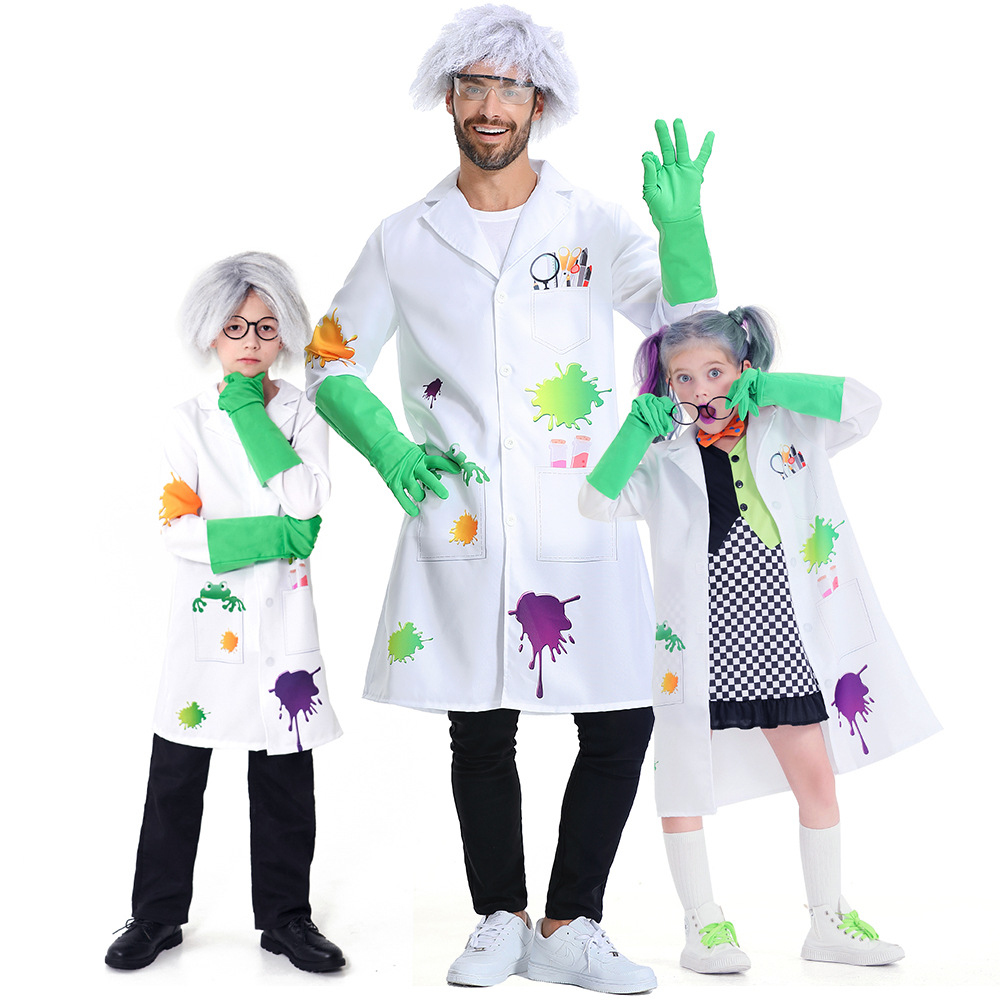 Halloween costumes: Mad scientist, animal researcher, Frankenstein's monster cosplay