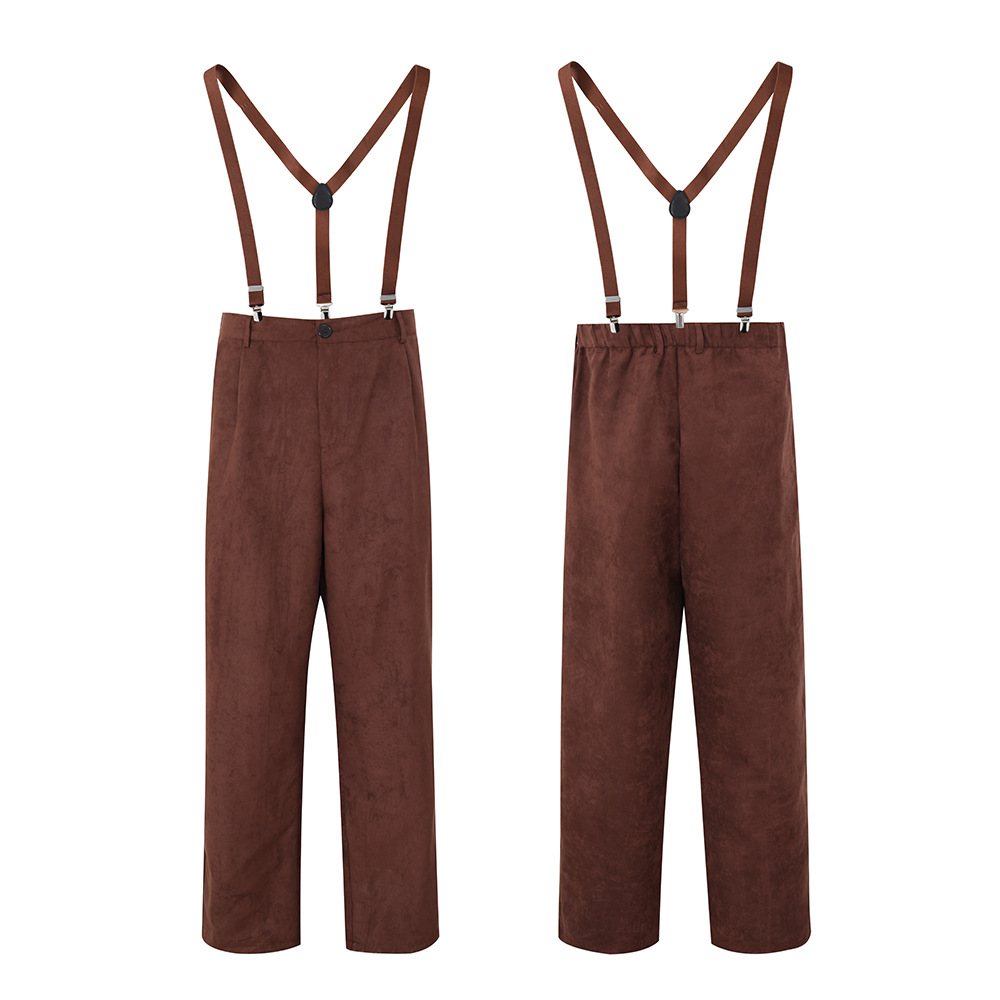 New adult plaid overalls for centenarians, Halloween costume.