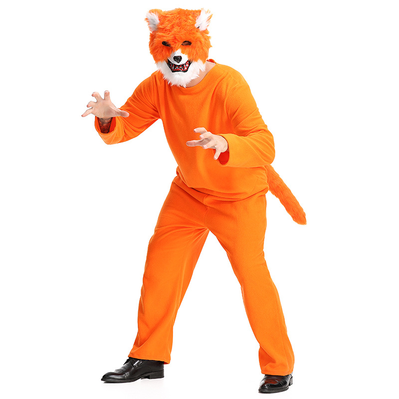 Halloween animal fox costume, cunning Mr. Fox stage story performance costume
