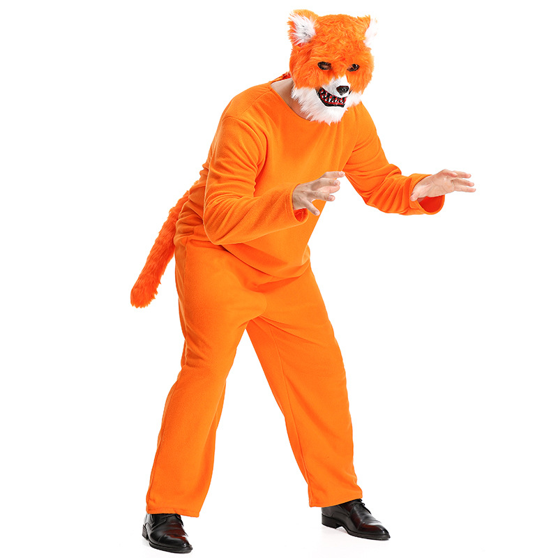 Halloween animal fox costume, cunning Mr. Fox stage story performance costume