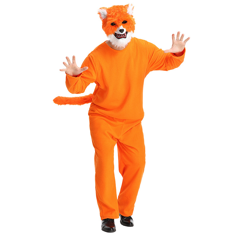 Halloween animal fox costume, cunning Mr. Fox stage story performance costume