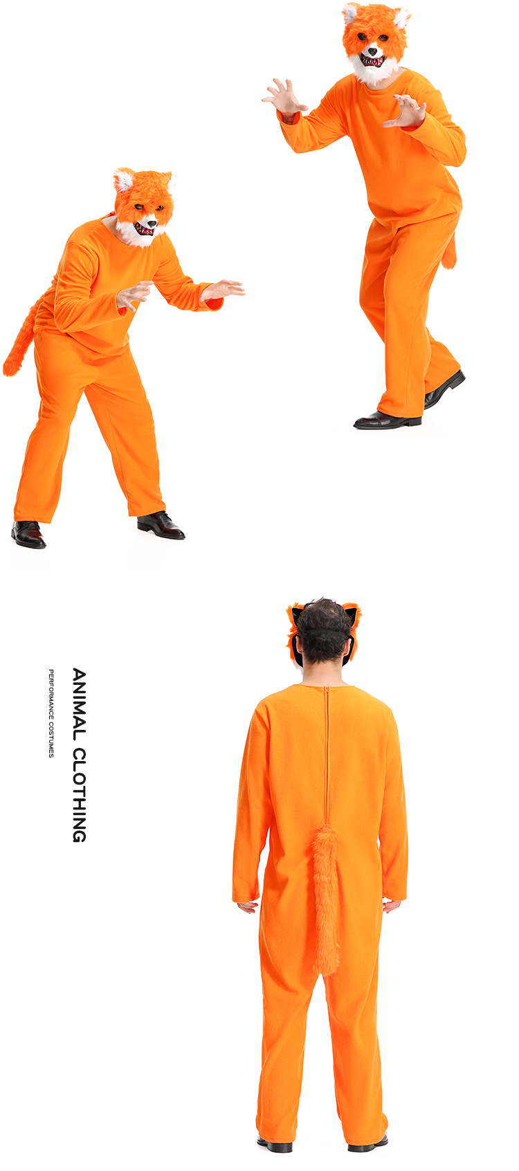 Halloween animal fox costume, cunning Mr. Fox stage story performance costume