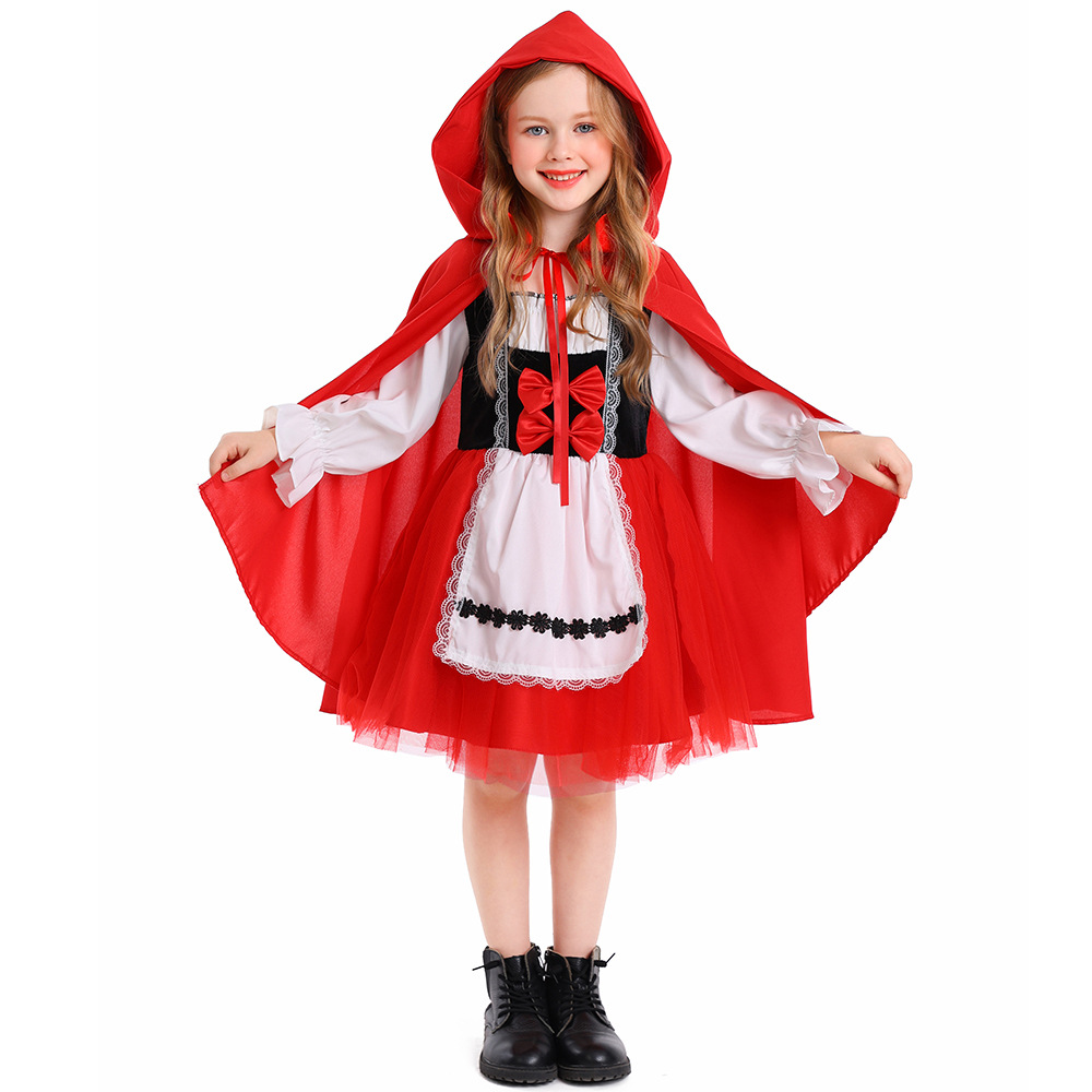 Halloween costumes for girls, new Little Red Riding Hood performance costumes for Halloween masquerade parties.