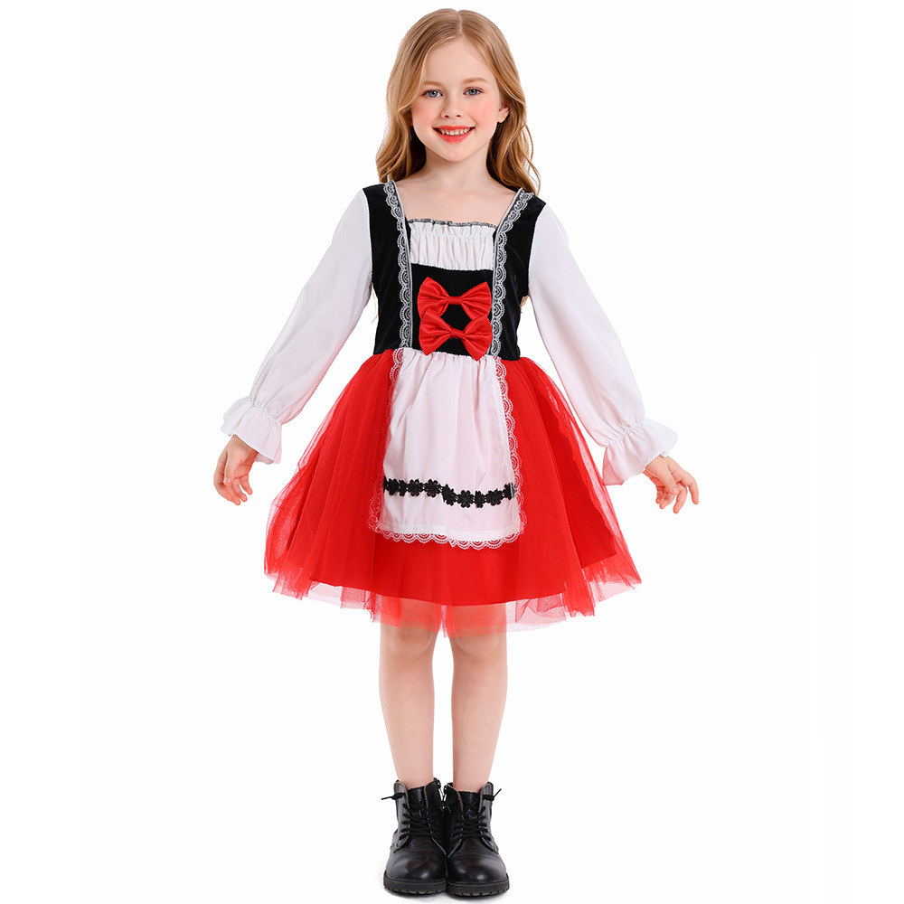 Halloween costumes for girls, new Little Red Riding Hood performance costumes for Halloween masquerade parties.