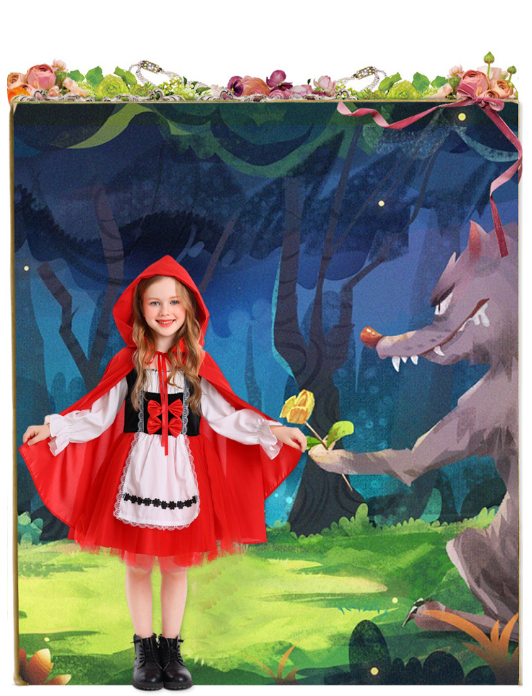 Halloween costumes for girls, new Little Red Riding Hood performance costumes for Halloween masquerade parties.
