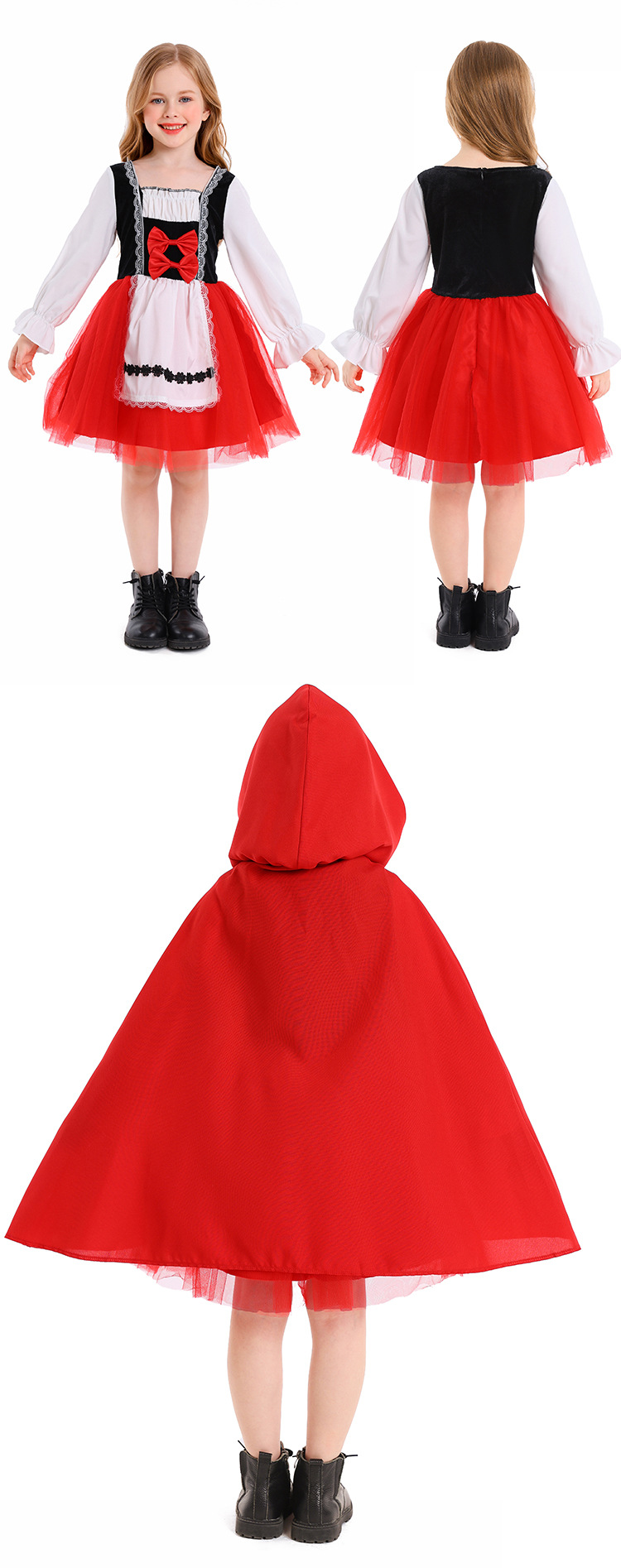 Halloween costumes for girls, new Little Red Riding Hood performance costumes for Halloween masquerade parties.