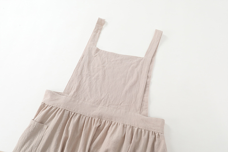 French pastoral style, artistic cotton and linen retro apron with headscarf, florist lace solid color ruffled maid apron