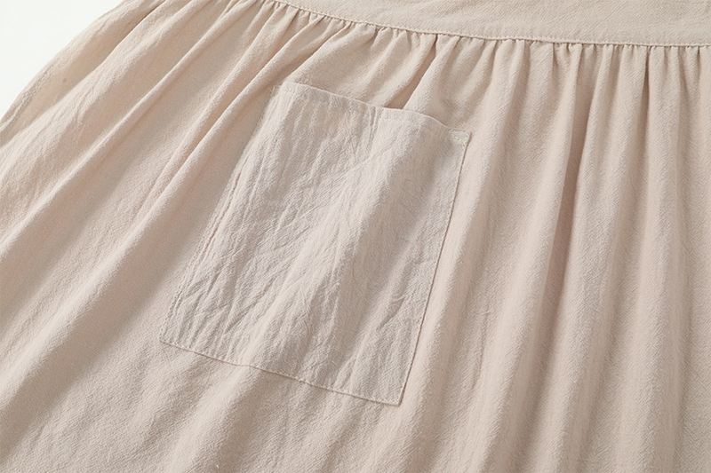 French pastoral style, artistic cotton and linen retro apron with headscarf, florist lace solid color ruffled maid apron