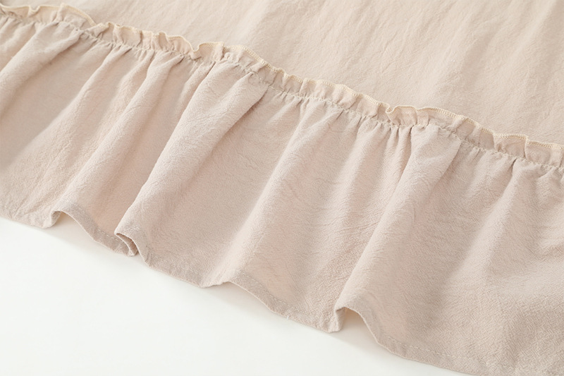French pastoral style, artistic cotton and linen retro apron with headscarf, florist lace solid color ruffled maid apron