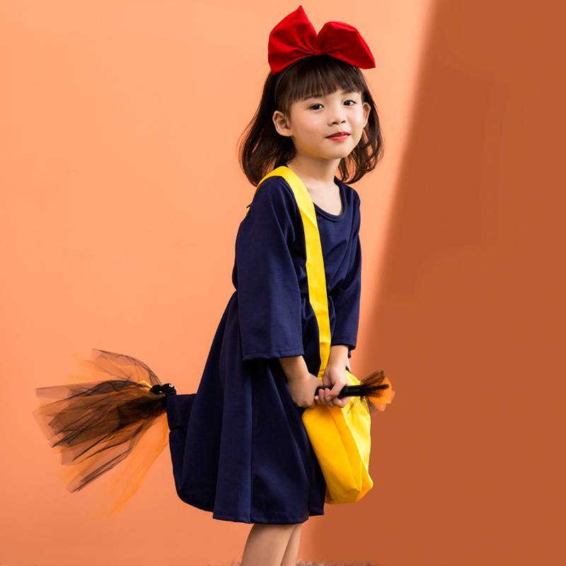 Halloween costume, little witch cosplay dress, children's performance costume, children's cartoon Kiki clothes