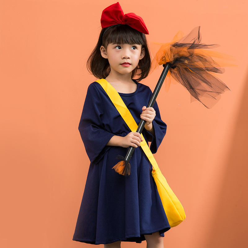 Halloween costume, little witch cosplay dress, children's performance costume, children's cartoon Kiki clothes