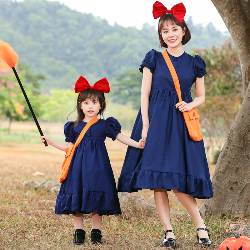 Parent-child anime role-playing costumes, adult 2D cosplay, Little Witch Kiki Halloween costume