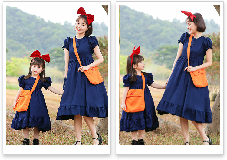 Parent-child anime role-playing costumes, adult 2D cosplay, Little Witch Kiki Halloween costume