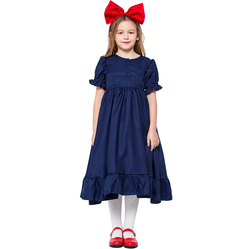 Children's performance costume, little witch cosplay dress, girls' Halloween Kiki photo shoot, parent-child outfit