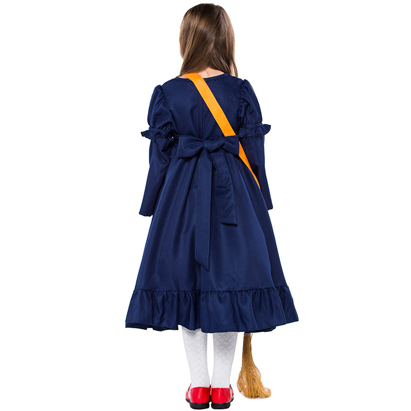 Children's performance costume, little witch cosplay dress, girls' Halloween Kiki photo shoot, parent-child outfit