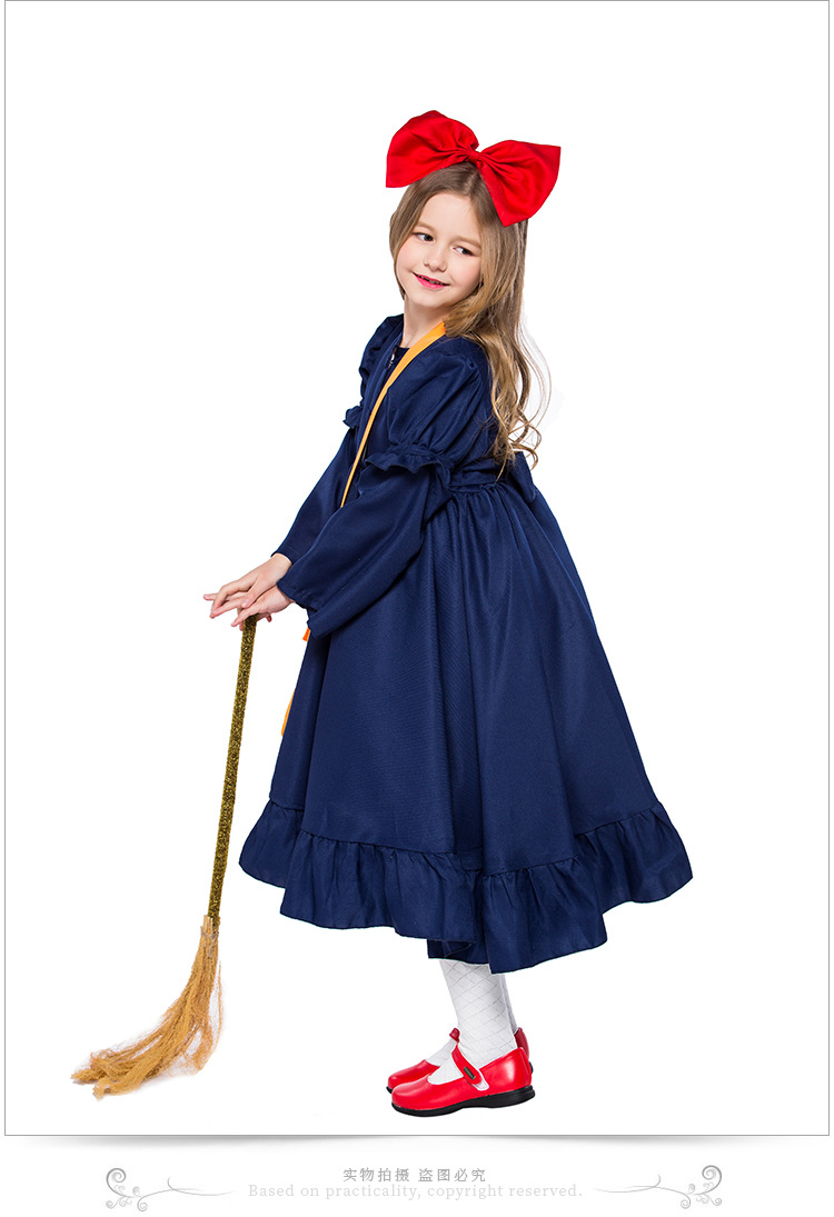 Children's performance costume, little witch cosplay dress, girls' Halloween Kiki photo shoot, parent-child outfit