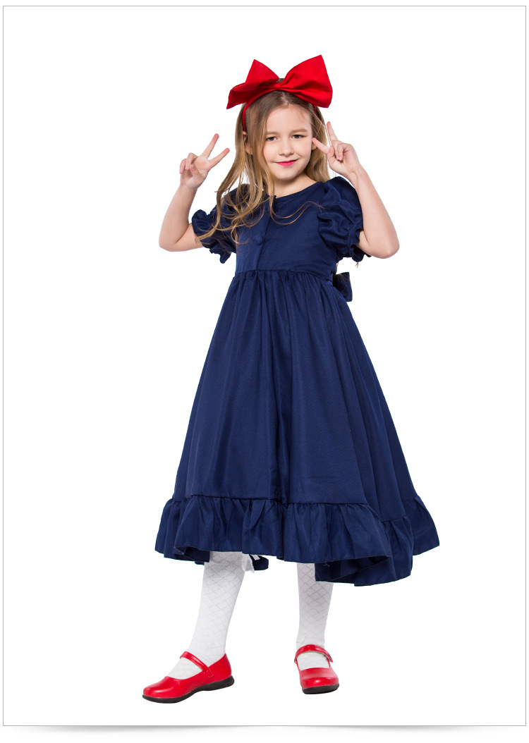 Children's performance costume, little witch cosplay dress, girls' Halloween Kiki photo shoot, parent-child outfit