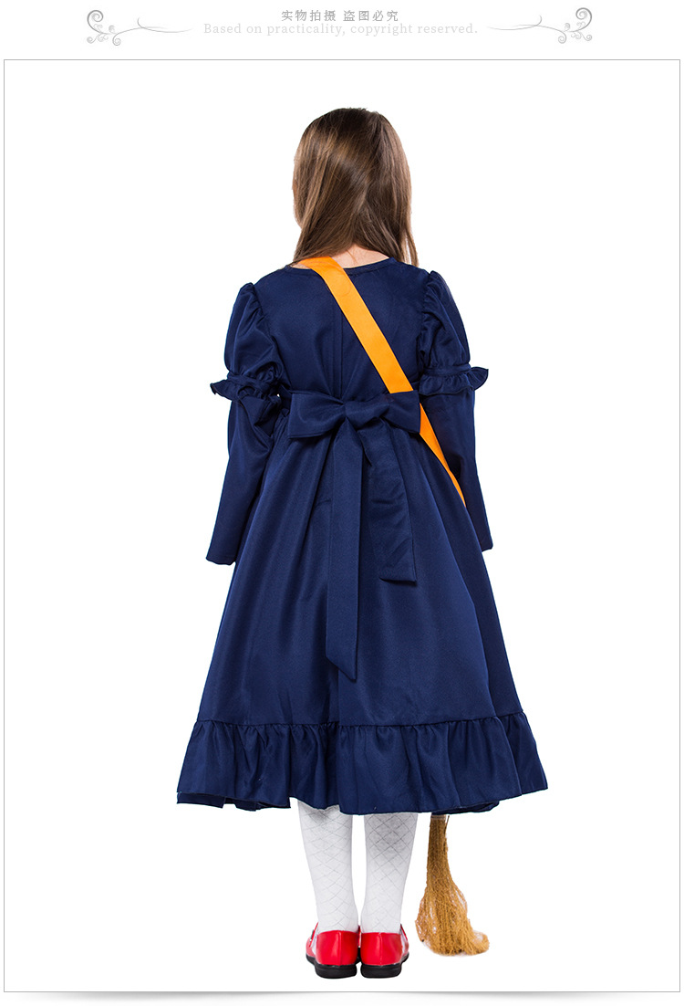 Children's performance costume, little witch cosplay dress, girls' Halloween Kiki photo shoot, parent-child outfit
